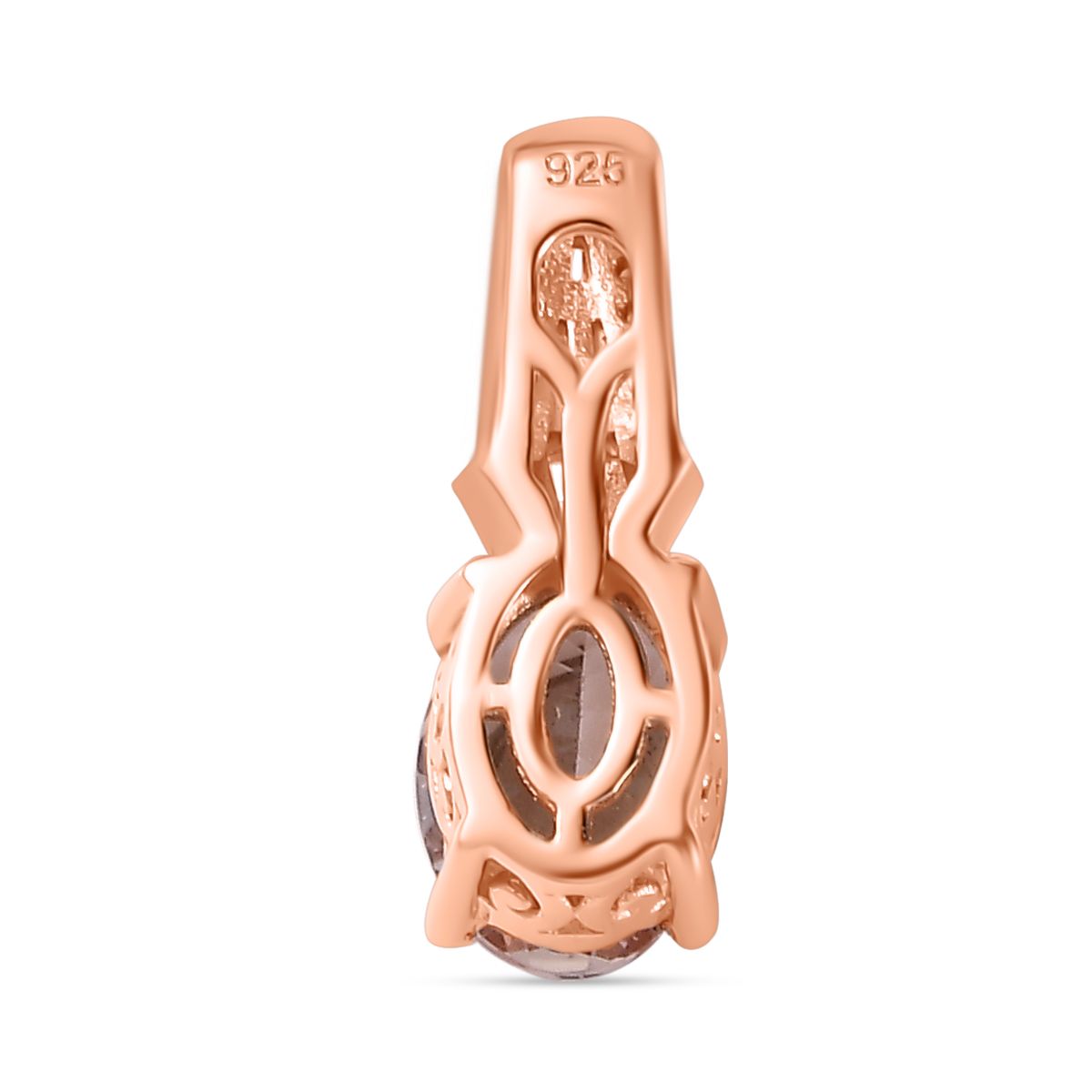 AAA Morganit, Weißer Diamant Anhänger 925 Silber 750 Roségold Vermeil ca. 1,22 ct.