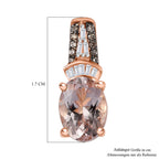 AAA Morganit, Weißer Diamant Anhänger 925 Silber 750 Roségold Vermeil ca. 1,22 ct.