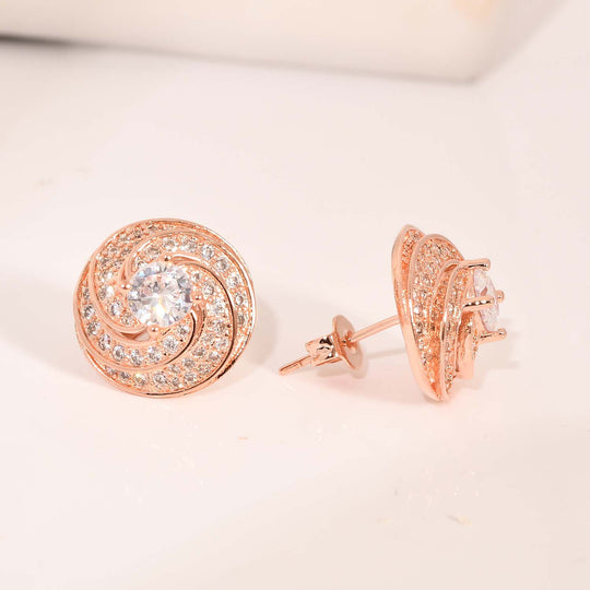 AAA Zirkonia Knotten Design Ohrringe, Messing rhodiniert