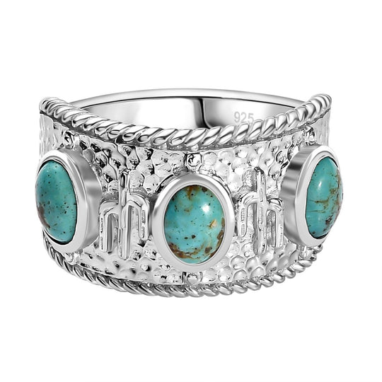 Sierra Nevada Türkis Ring 925 Silber rhodiniert (Größe 17.00) ca. 2,47 ct