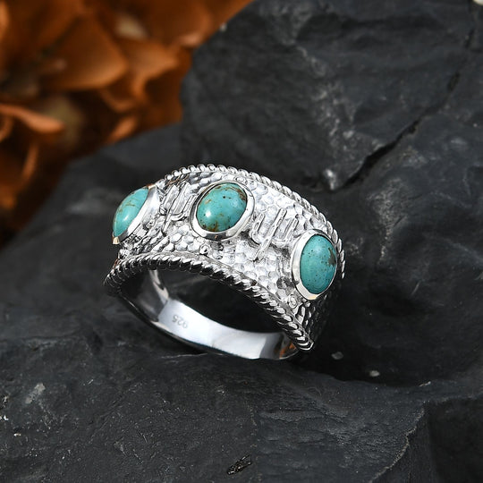 Sierra Nevada Türkis Ring 925 Silber rhodiniert (Größe 17.00) ca. 2,47 ct