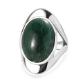 Grüner Aventurin Ring Edelstahl (Größe 17.00) ca. 33,63 ct