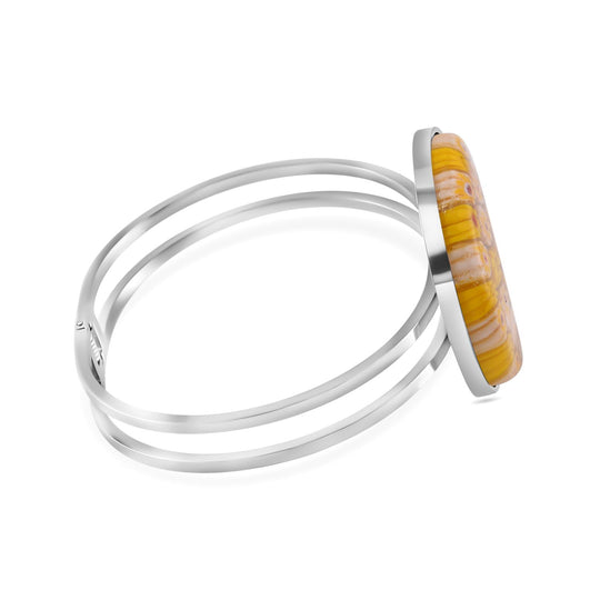 Murano-Stil Glas Armreif ca. 19 cm Reiner Edelstahl