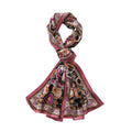 LA MAREY – Satinschal aus Maulbeerseide, Pink, Blumenmuster