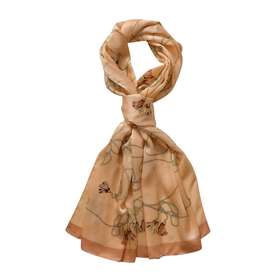 LA MAREY 100% Maulbeerseide Seidenschal, 55cm x 175cm, orange