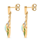 AA Natürlicher, äthiopischer Welo Opal, Weißer Zirkon Ohrringe 925 Silber 750 Gelbgold Vermeil ca. 1.24 ct