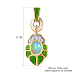 AA Natürlicher, äthiopischer Welo Opal, Weißer Zirkon Ohrringe 925 Silber 750 Gelbgold Vermeil ca. 1.24 ct