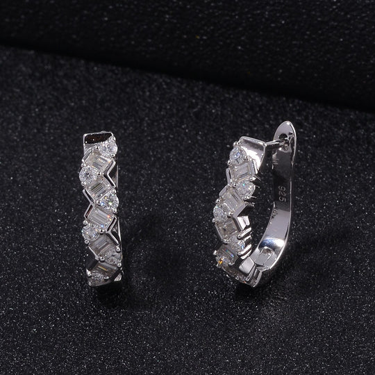 Moissanit Ohrringe 925 Silber rhodiniert ca. 1.57 ct