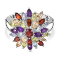 Mosambik Granat Ring, 925 Silber platiniert (Größe 20.00) ca. 2.87 ct