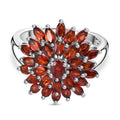 Mosambik Granat Ring, 925 Silber platiniert (Größe 19.00) ca. 3.25 ct