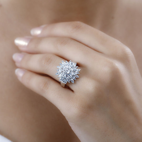 Himmelblauer Topas Ring, 925 Silber platiniert (Größe 18.00) ca. 2.67 ct