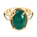 Verde Onyx Ring 925 Silber 750 Gelbgold Vermeil (Größe 16.00) ca. 6,43 ct