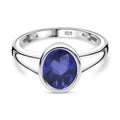 Tansanit-Farbe Quarz Ring 925 Silber rhodiniert (Größe 17.00) ca. 2,05 ct