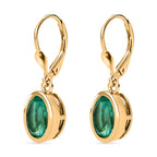 Smaragd-Quarz Triplette Ohrringe 925 Silber 750 Gelbgold Vermeil ca. 4.16 ct