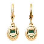 Smaragd-Quarz Triplette Ohrringe 925 Silber 750 Gelbgold Vermeil ca. 4.16 ct