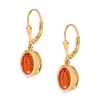 Padparadscha Quarz Triplette Ohrringe 925 Silber 750 Gelbgold Vermeil ca. 4.12 ct
