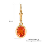 Padparadscha Quarz Triplette Ohrringe 925 Silber 750 Gelbgold Vermeil ca. 4.12 ct