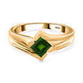 Natürlicher Chromdiopsid Ring 925 Silber vergoldet (Größe 21.00) ca. 0,69 ct