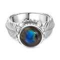 AAA Labradorit Ring 925 Silber rhodiniert (Größe 17.00) ca. 3,53 ct