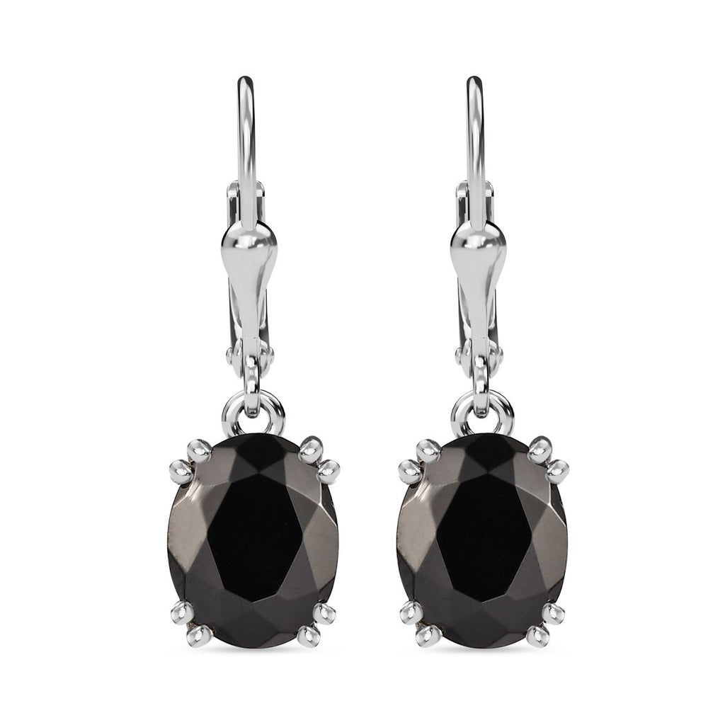 Elite Shungit, Weißer Zirkon Ohrringe 925 Silber rhodiniert ca. 3.36 ct