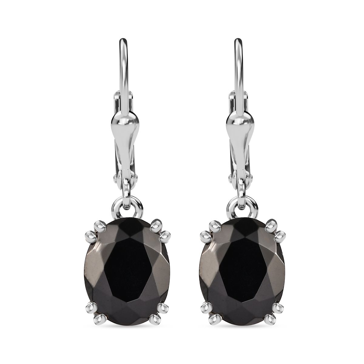 Elite Shungit, Weißer Zirkon Ohrringe 925 Silber rhodiniert ca. 3.36 ct