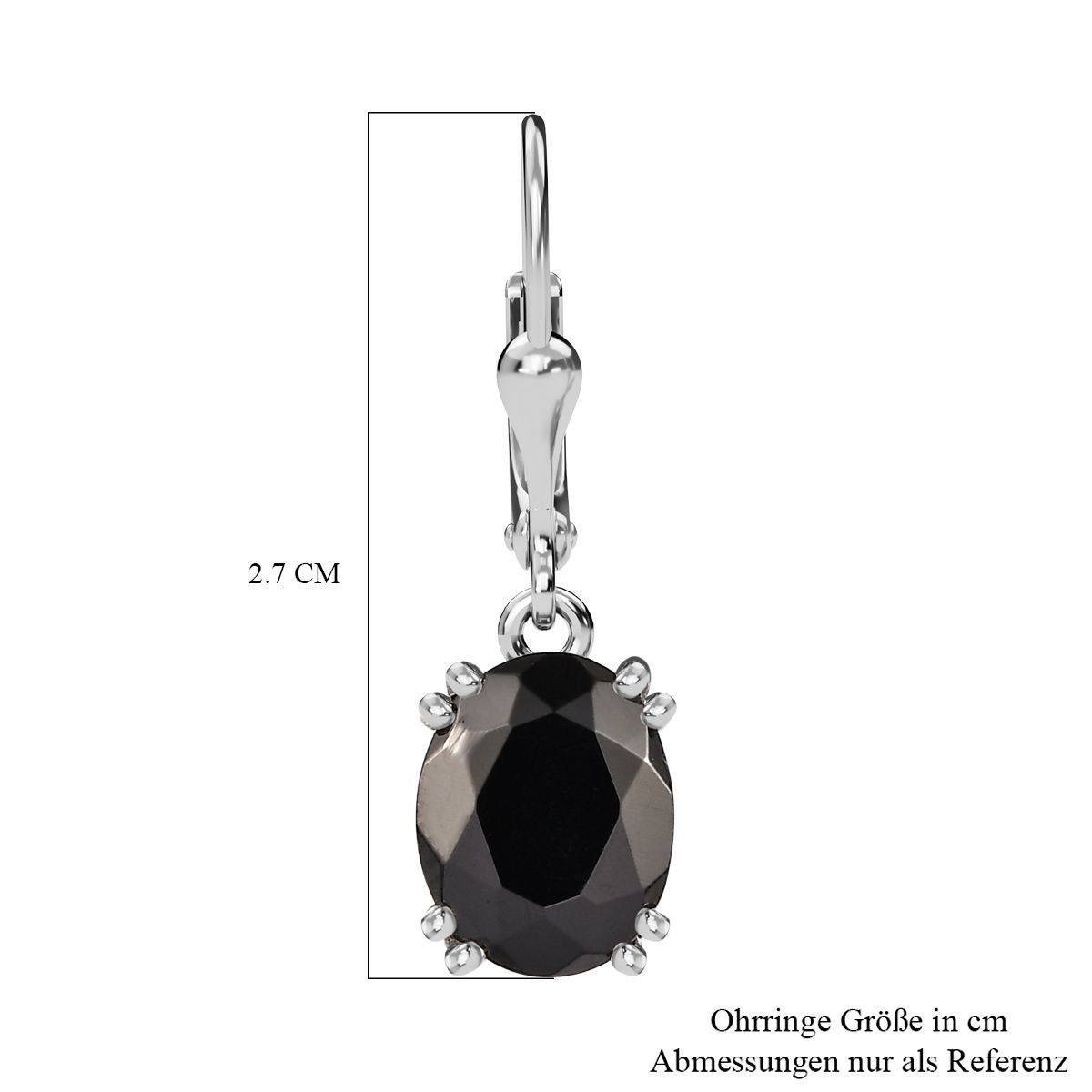 Elite Shungit, Weißer Zirkon Ohrringe 925 Silber rhodiniert ca. 3.36 ct