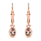AA Morganit Ohrringe 925 Silber 750 Roségold Vermeil ca. 0,91 ct.