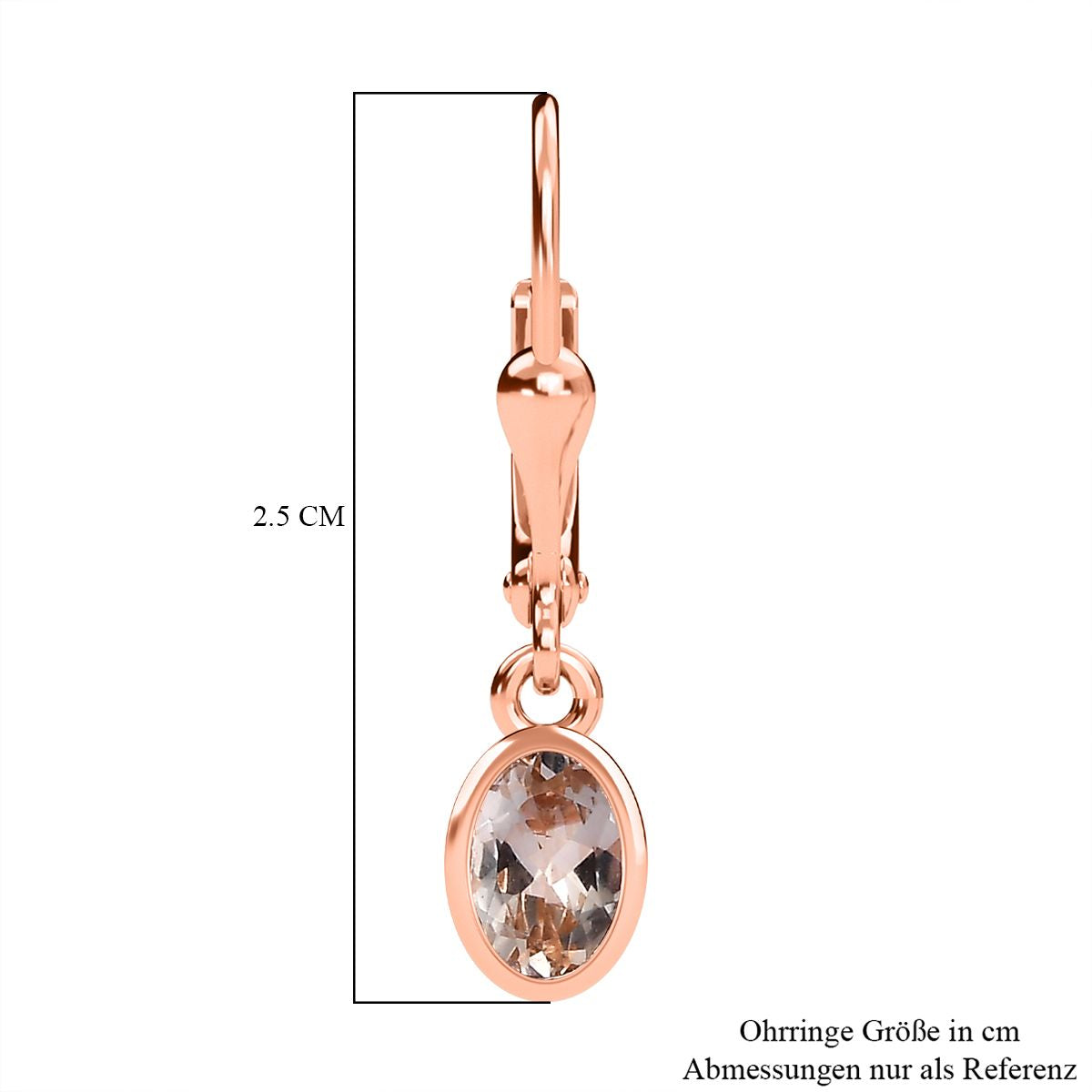 AA Morganit Ohrringe 925 Silber 750 Roségold Vermeil ca. 0,91 ct.