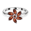 Roter Granat Ring, 925 Silber (Größe 16.00), ca. 1.16 ct