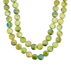 Grüne Muschelkernperle Kette 46 cm ca. 424,00 ct.