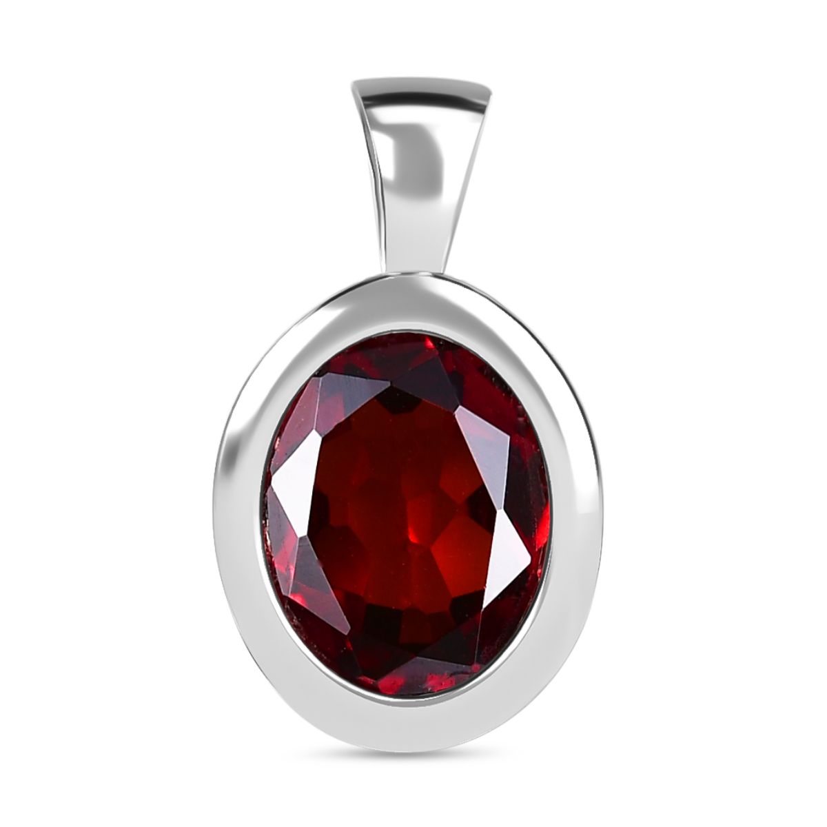 Mosambik Granat Anhänger 925 Silber rhodiniert ca. 2,95 ct.