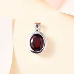 Mosambik Granat Anhänger 925 Silber rhodiniert ca. 2,95 ct.