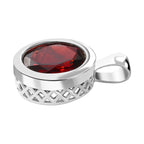 Mosambik Granat Anhänger 925 Silber rhodiniert ca. 2,95 ct.