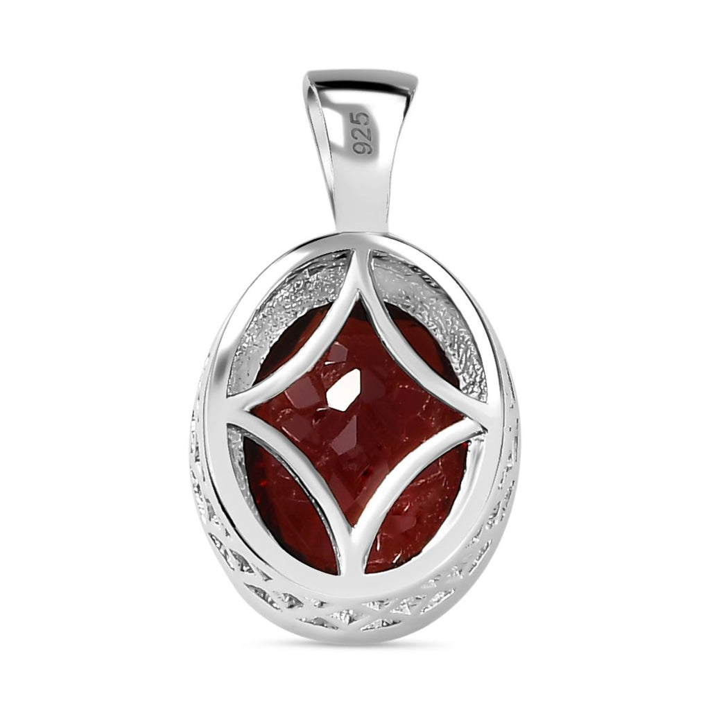 Mosambik Granat Anhänger 925 Silber rhodiniert ca. 2,95 ct.