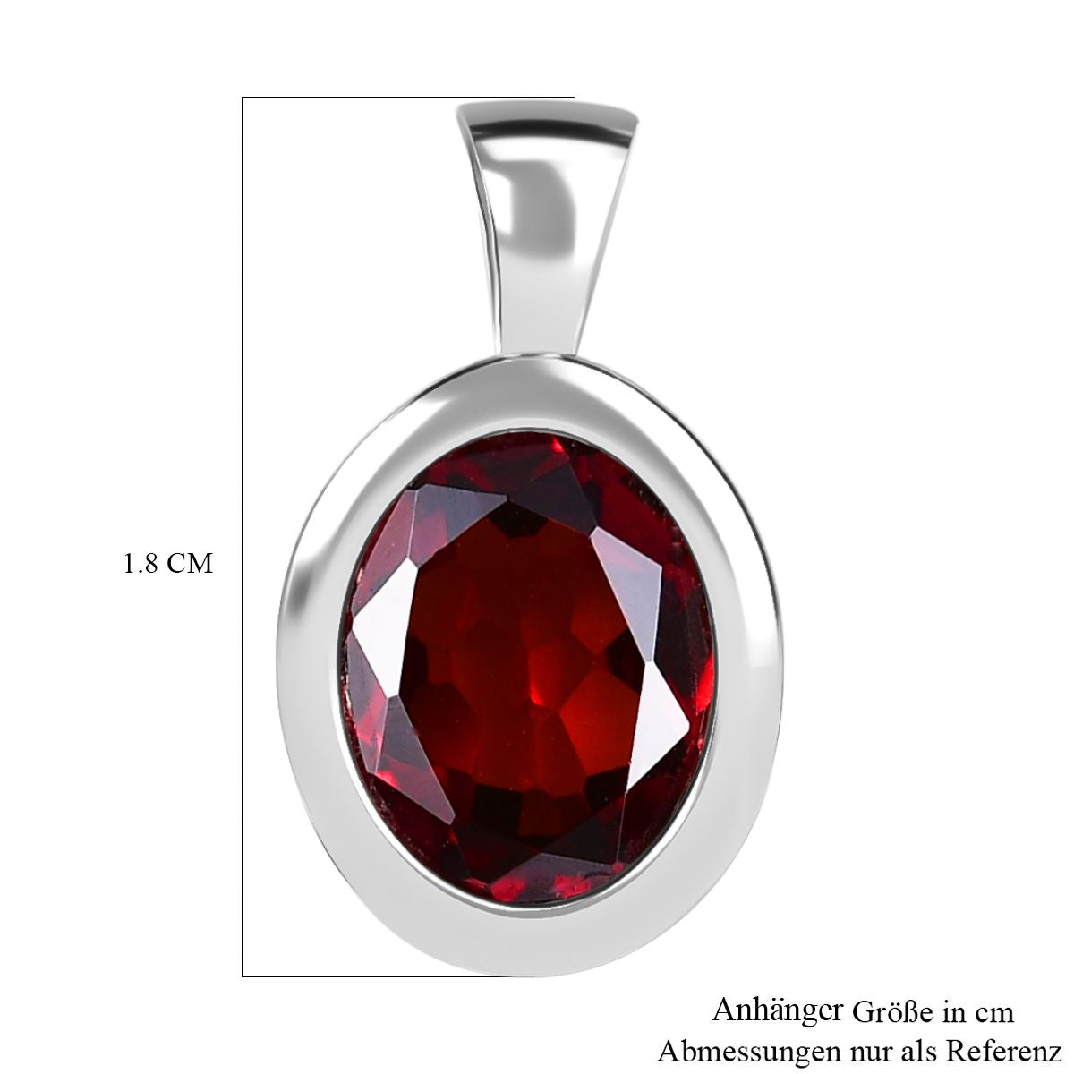 Mosambik Granat Anhänger 925 Silber rhodiniert ca. 2,95 ct.