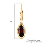 Mosambik Granat Ohrringe 925 Silber vergoldet ca. 2,47 ct.