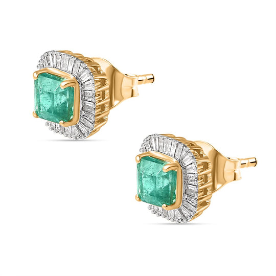 AAA Gemfields Kagem Sambischer Smaragd, Weißer Diamant Ohrringe 375 Gold ca. 1.67 ct