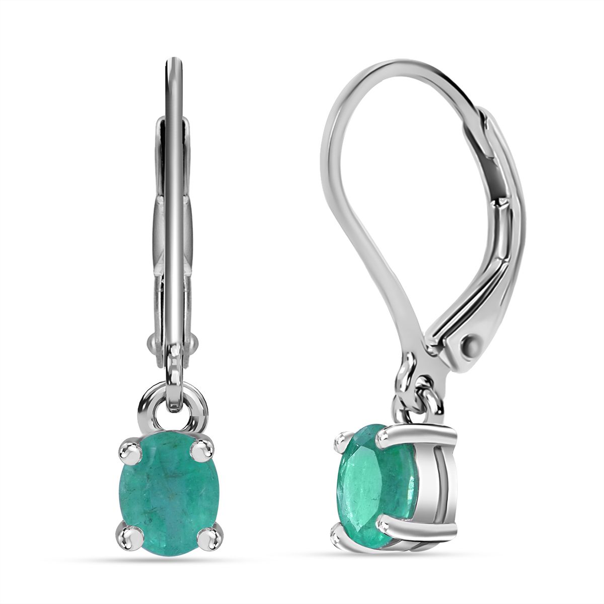 AAA Kagem Sambischer Smaragd Ohrringe 925 Silber rhodiniert ca. 0,65 ct.