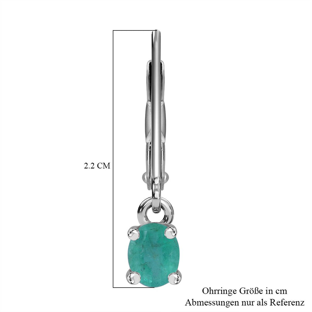 AAA Kagem Sambischer Smaragd Ohrringe 925 Silber rhodiniert ca. 0,65 ct.