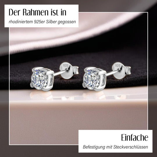 Moissanit Ohrringe 925 Silber rhodiniert ca. 1.49 ct