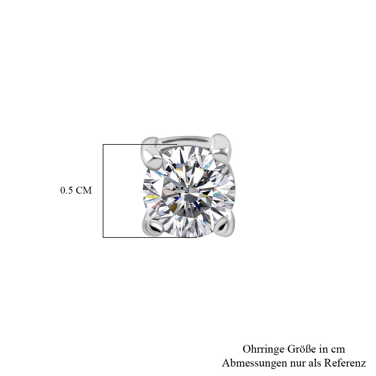 Moissanit Ohrringe 925 Silber rhodiniert ca. 1.49 ct