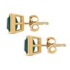 Smaragd-Quarz Triplette Ohrringe 925 Silber 750 Gelbgold Vermeil ca. 3.11 ct