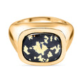 Tucson Exklusive- Goldenite Ring 925 Silber 750 Gelbgold Vermeil (Größe 17.00) ca. 4.58 ct
