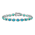Pfau Quarz Triplette Armband ca. 20 cm 925 Silber rhodiniert ca. 20.37 ct