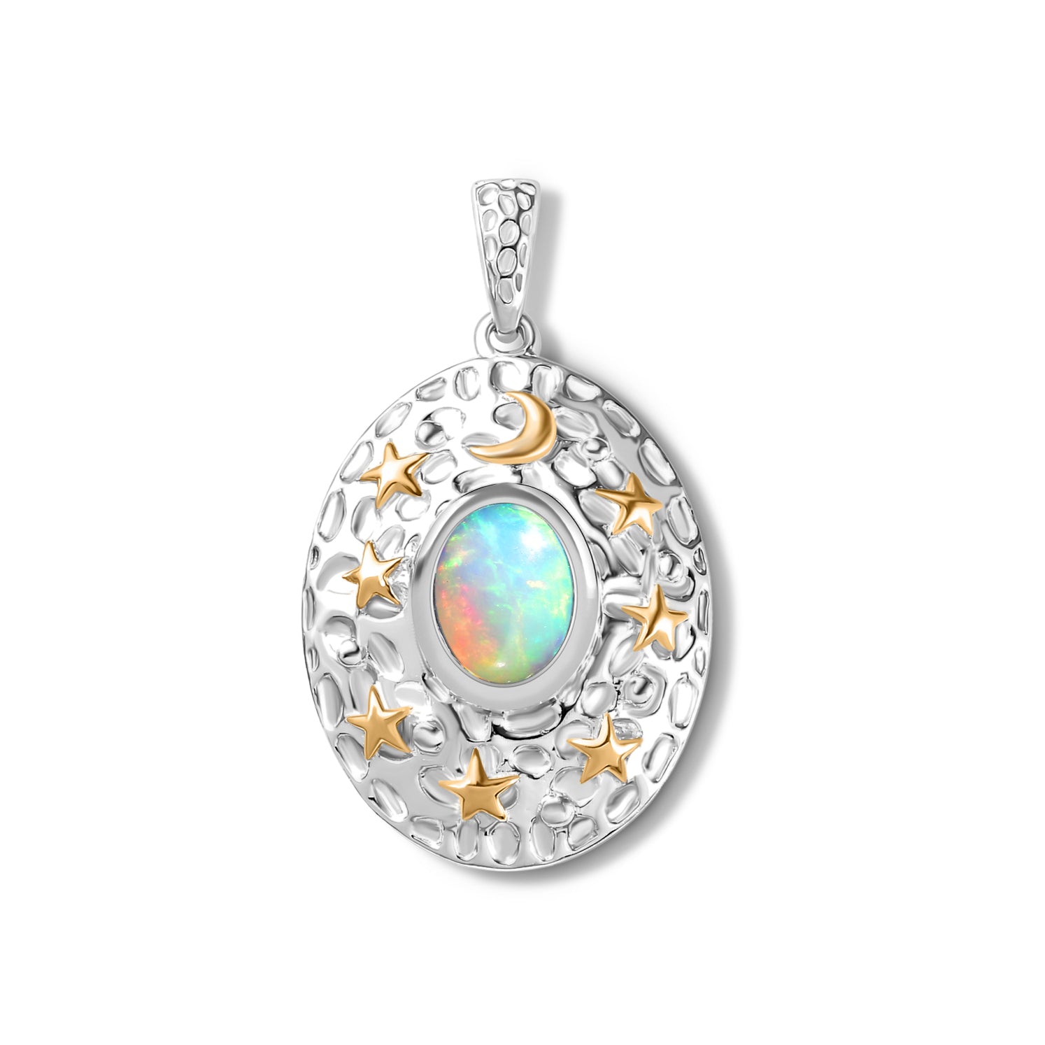 AA Natürlicher, äthiopischer Welo Opal Anhänger 925 Silber rhodiniert ca. 1.00 ct