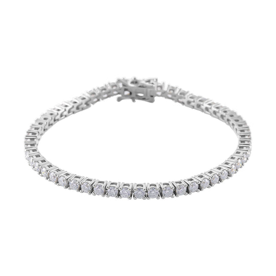 Moissanit Armband ca. 20 cm 925 Silber rhodiniert ca. 5,36 ct.