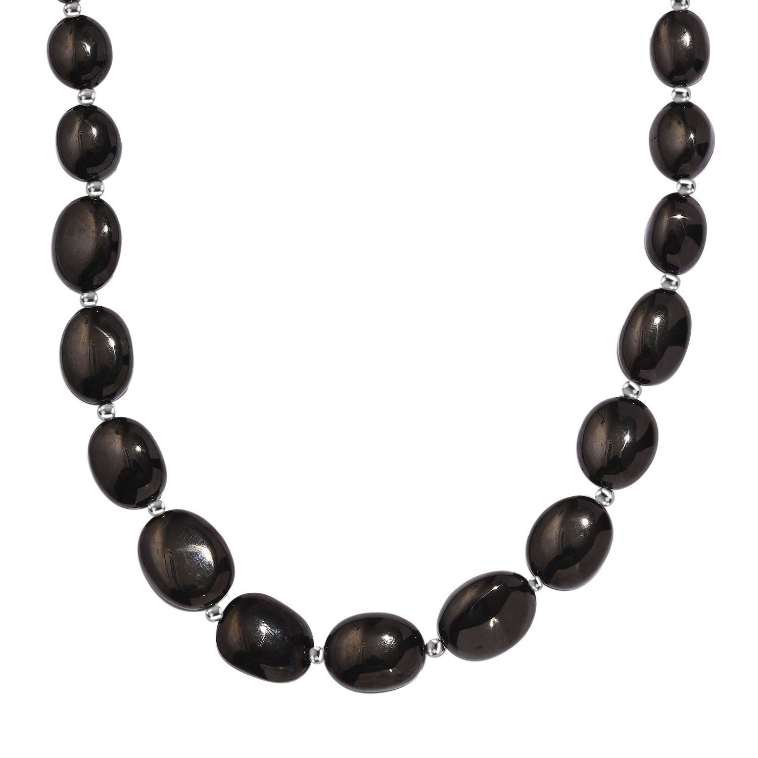Elite Shungit Halskette ca. 45 cm 925 Silber rhodiniert ca. 175,00 ct.