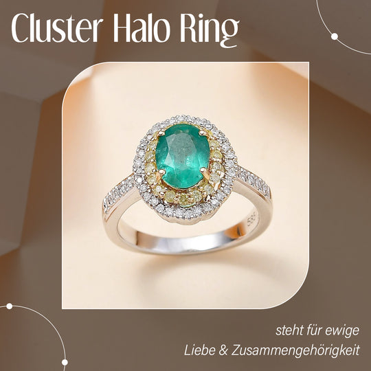 AAA Smaragd, Natürlicher gelber Diamant Ring 585 Gold (Größe 16.00) ca. 1,46 ct