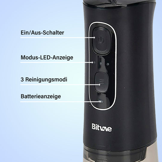 2-teiliges Mundpflege-Set - Elektrische Zahnbürste und Munddusche, 5 Modi für Zahnbürste, 3 Modi für Munddusche, wiederaufladbar per USB, 13,5x6,8x25,9 cm