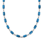 Blauer Howlit, Weißer Kristall Halskette ca. 50 cm